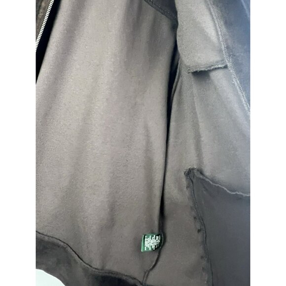 Lauren Ralph Lauren Jacket Womens 1X Brown Full Zip Velour Track Sweater Pockets - Picture 5 of 8